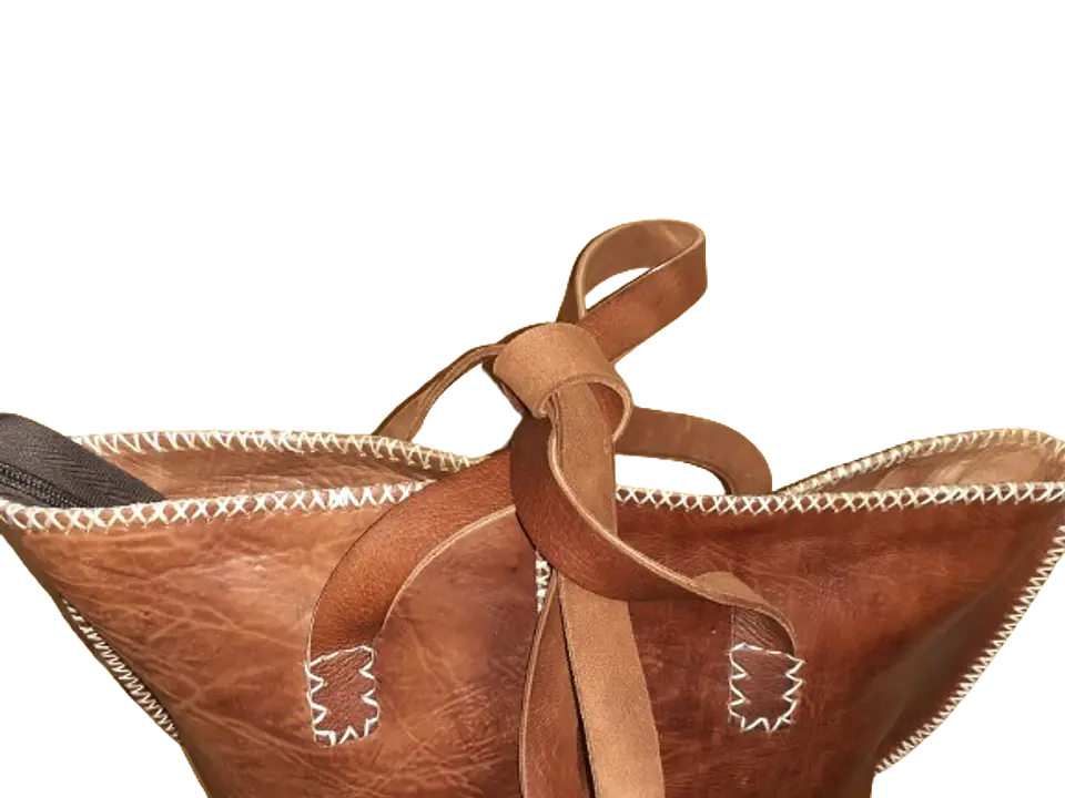 Bolso Mujer  Vacuno hilo blanco Mediano 9