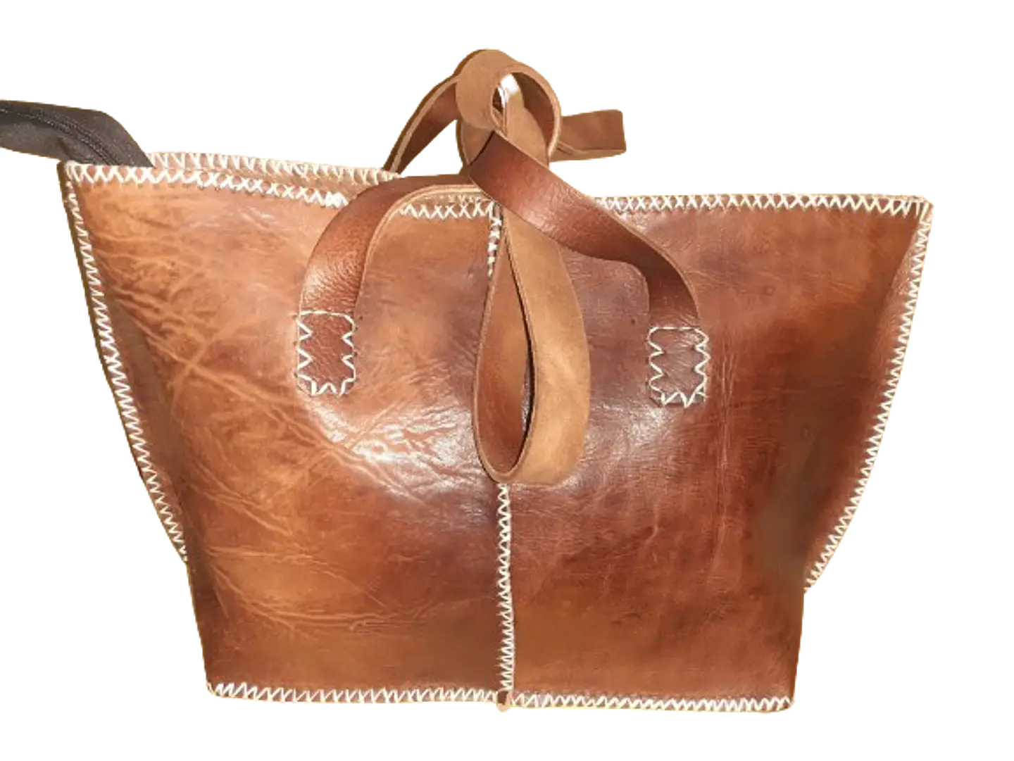 Bolso Mujer  Vacuno hilo blanco Mediano 11