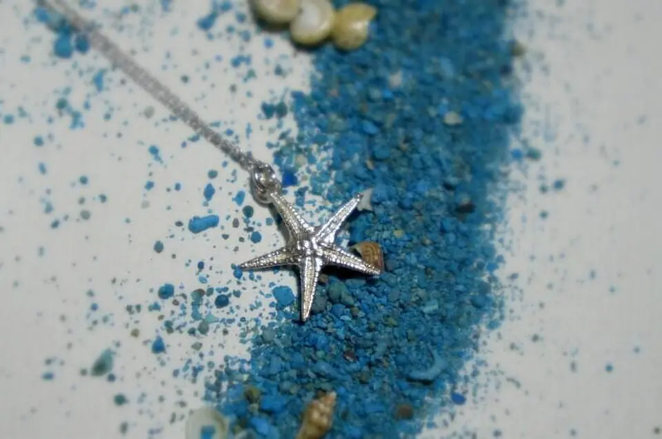 Starfish Gold plated Recycled Brass Necklace: Beach Inspired, Five Elements Pendant 2