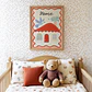 Poster Kinderzimmer Haus · Home mit Vogel & Pflanze · Liebevolles Wandbild · Sanfte Farben · Deko Print ohne Rahmen - Miniatura 2