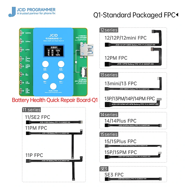 PROGRAMADOR JCID Q1 PARA BATERIAS IPHONE 11 - 15PM 3