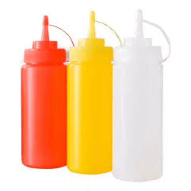 Envases plasticos x3 (mayo,ketchup,mostaza) 