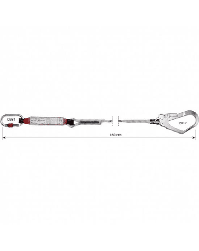 SHOCK ABSORBER LIMITED ROPE DOUBLE 150 cm + 0981 + 2x2017