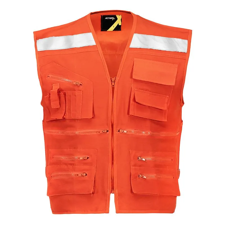 Chaleco Geologo Poplin Naranjo C/Reflectante 1