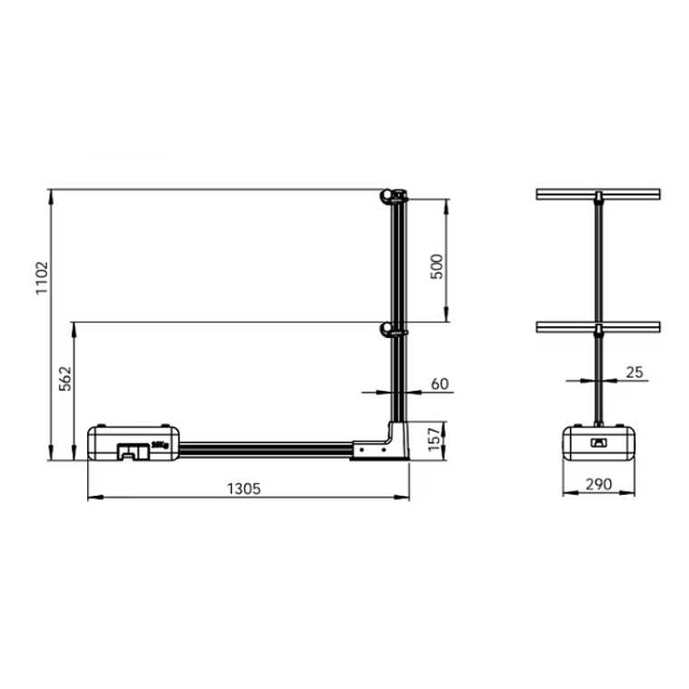 Poste Baranda Recta Autosoportante 5