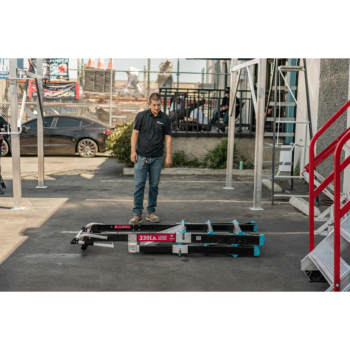 Escalera plataforma ajustable 5