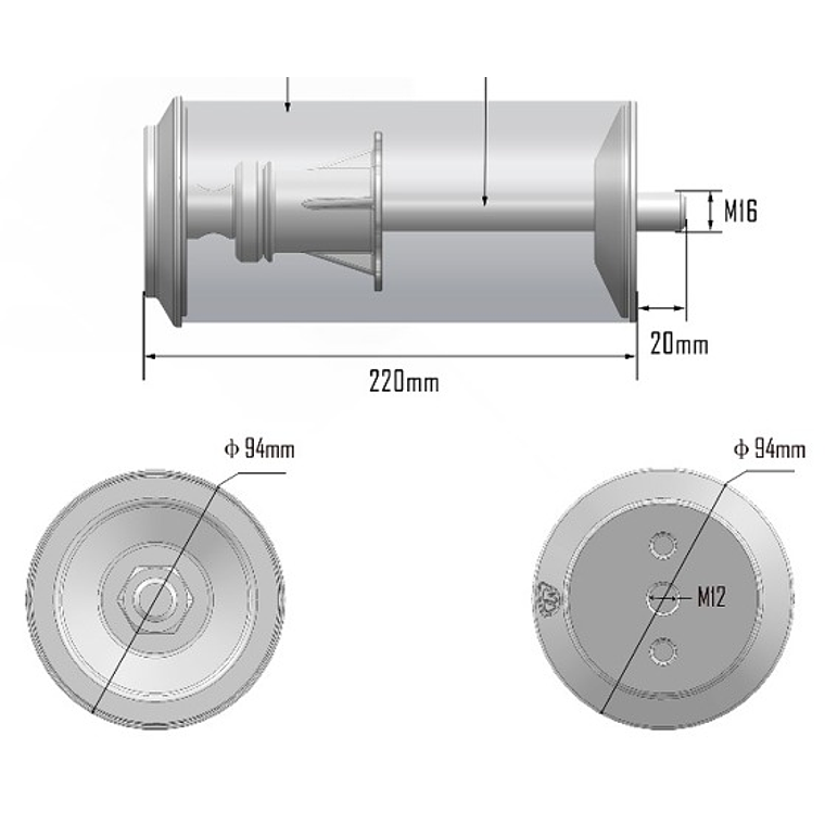 POSTE ABSORBEDOR DE ENERGIA PARA TERMINAL Y ESQUINA, 304 ST/ST + ALEACION DE ALUMINIO  2