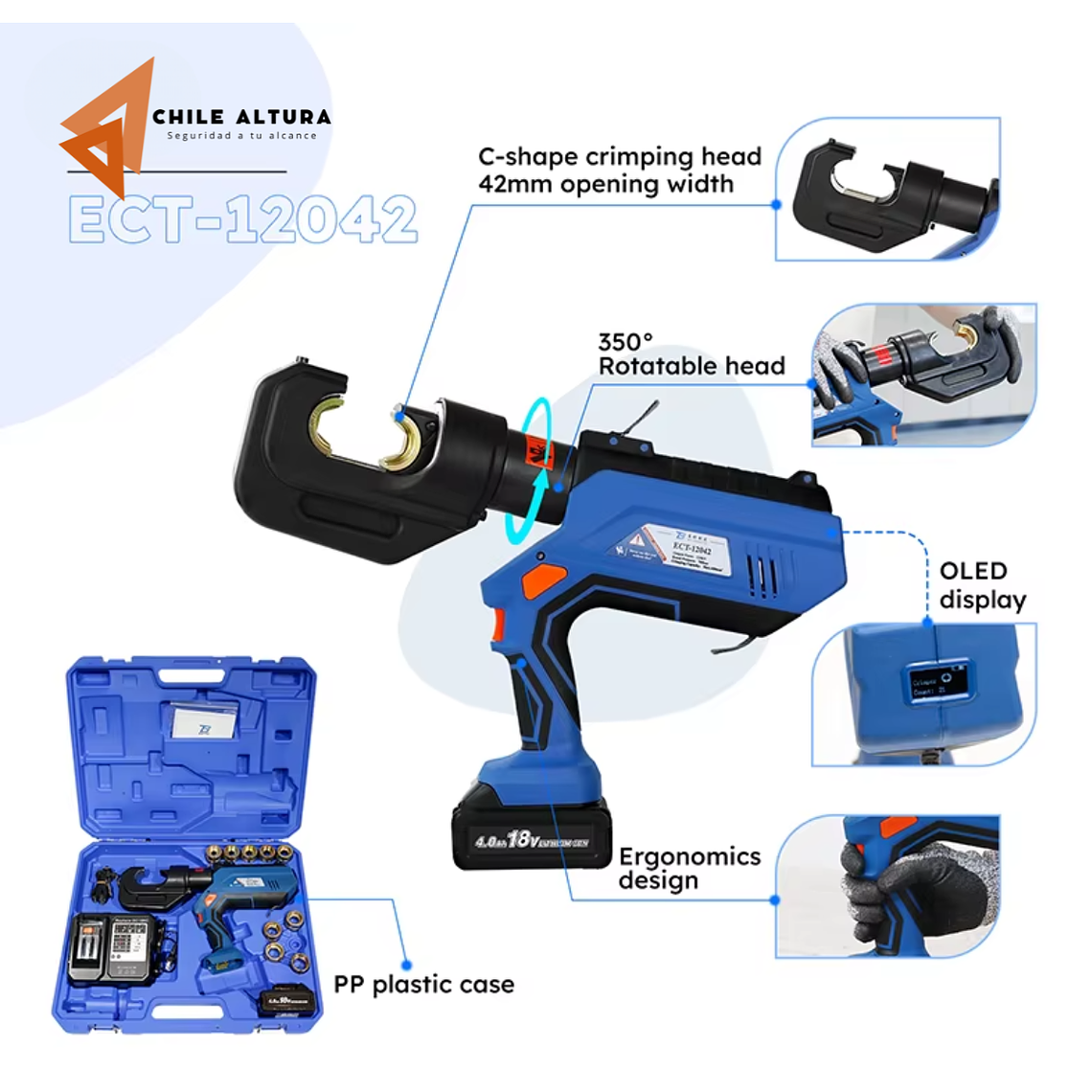 Ponchadora hidráulica a batería 3