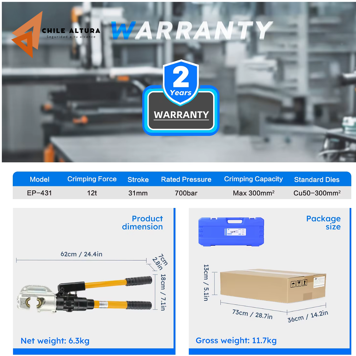 Prensadora hidráulica para terminales 4