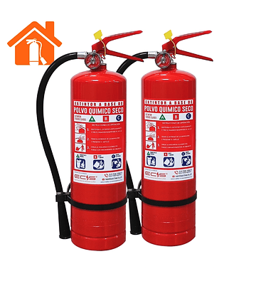 Pack 2 Extintores para el hogar PQS de 4 Kilos.