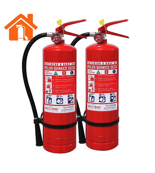 Pack 2 Extintores para el hogar PQS de 4 Kilos.
