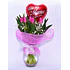 Florero de 10 Tulipanes con globo mamá