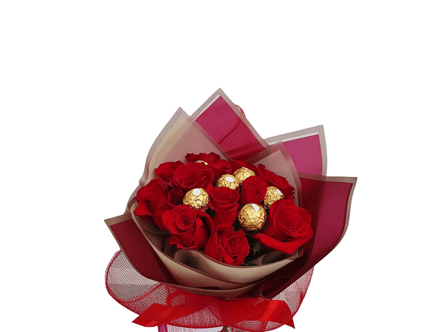 Ramo de 12 rosas más bombones  | Expresa tu Amor Inolvidable 
