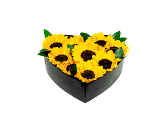 Corazón girasoles | Sorprende con Luz y Alegría