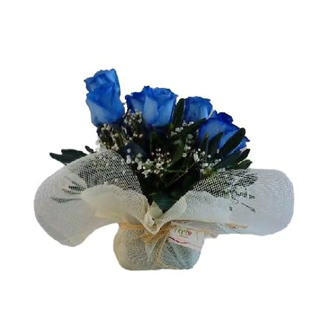 Arreglo redondo 9 rosas azules 1