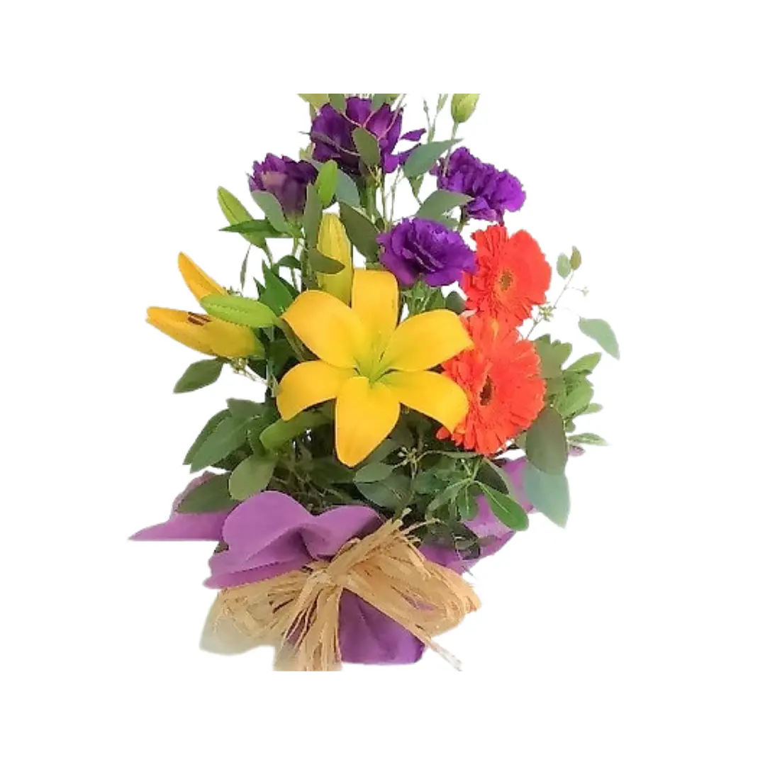 Mix de Flores Multicolor en base malla  | Entrega alegría con esta combinación de colores, aromas y belleza natural 1