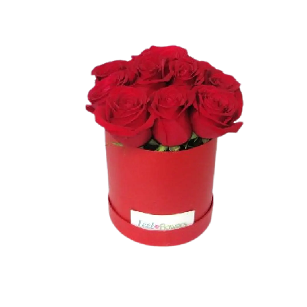 12 Rosas en caja redonda  | Entrega Elegancia y Delicadeza 1