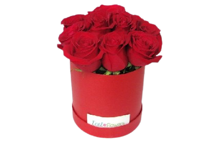 Caja Redonda de Rosas Fucsias – Intensidad y Estilo para Regalar