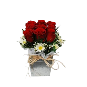 9 rosas en base hojalata | Regala Belleza y Amor