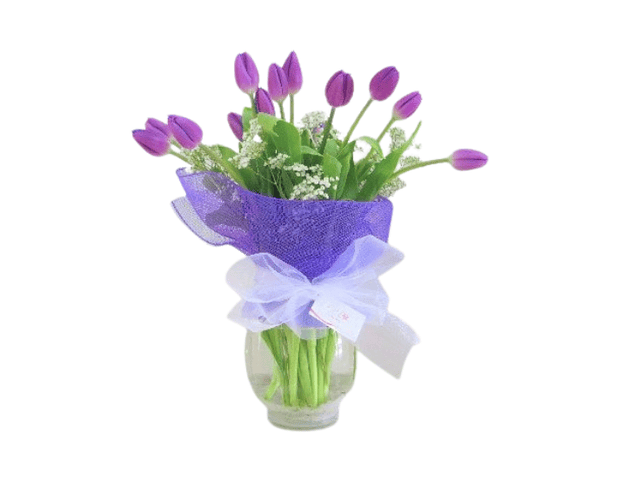 Florero de 15 tulipanes
