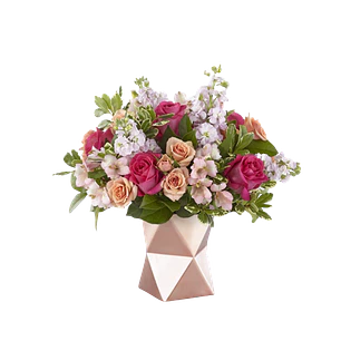 Florero metálico mixto