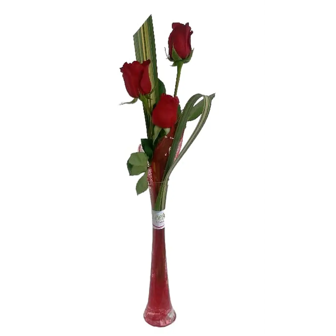 Florero 3 Rosas Ecuatorianas 1
