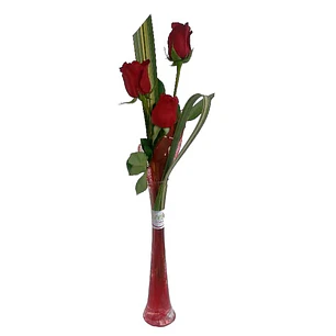 Florero 3 Rosas Ecuatorianas