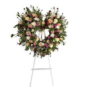 Corona Floral en forma de Corazón