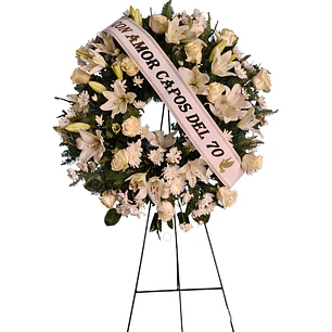 Corona Fúnebre con Cinta