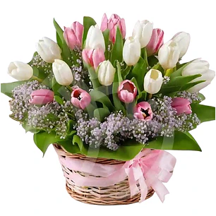 Canasta 40 tulipanes mixtos 