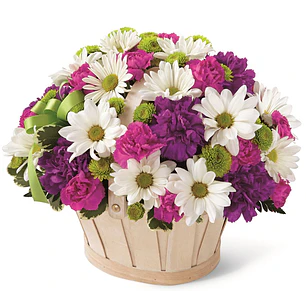 Canastillo de flores mixtas | Sorprende con esta mezcla de colores y aroma campestre