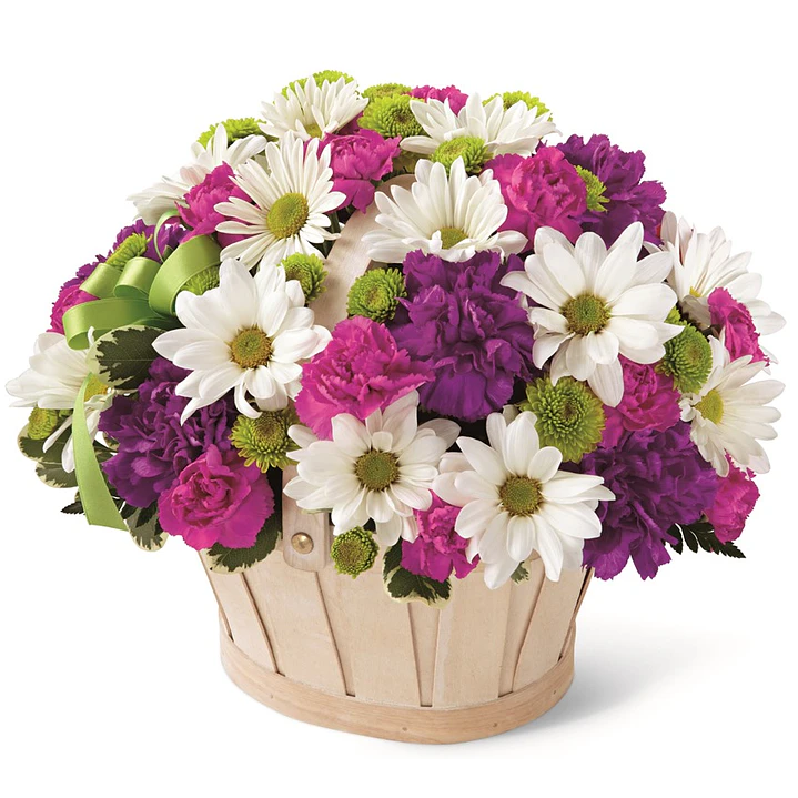 Canastillo de flores mixtas | Sorprende con esta mezcla de colores y aroma campestre 1