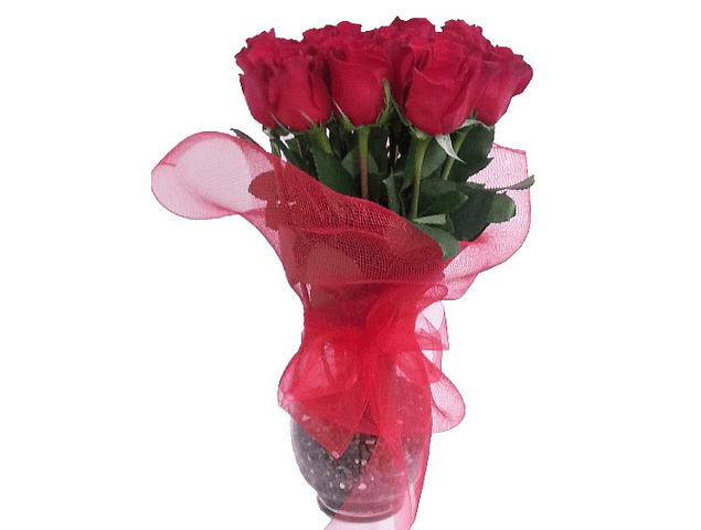 Florero de 12 rosas  | Expresa tu Romanticismo y Amor