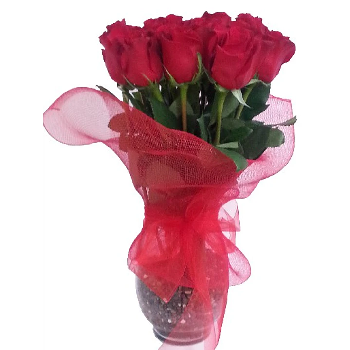 Florero de 12 rosas  | Expresa tu Romanticismo y Amor 1