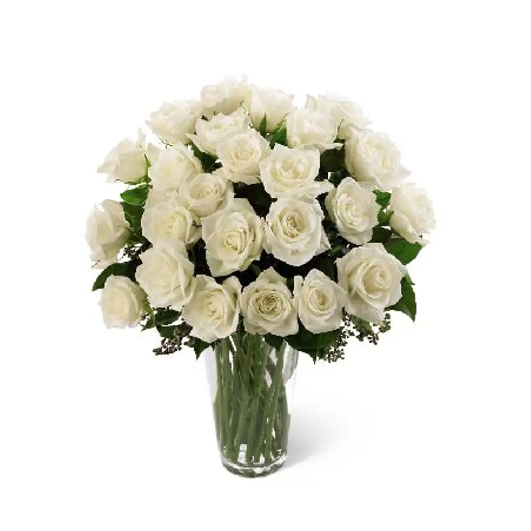 Florero de 30 rosas blancas  | Regala Amor, Sólido y Puro 1
