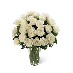 Florero de 30 rosas blancas  | Regala Amor, Sólido y Puro