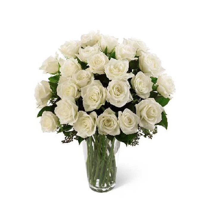 Florero de 30 rosas blancas  | Regala Amor, Sólido y Puro 1