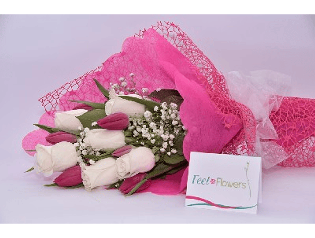 Ramo de rosas y tulipanes | Feel Flowers | Feel Flowers