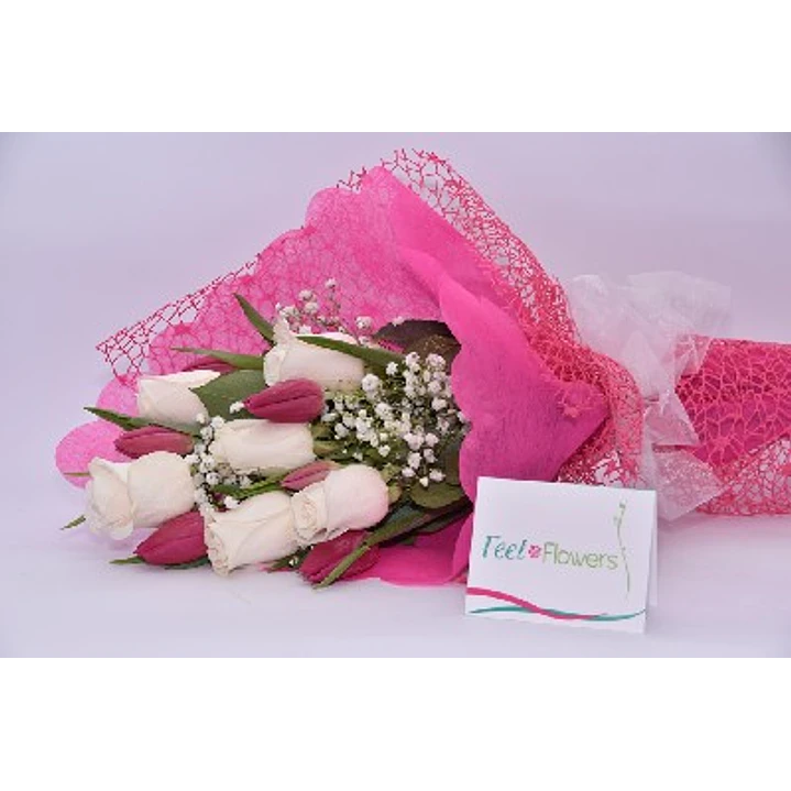 Ramo de rosas y tulipanes 1