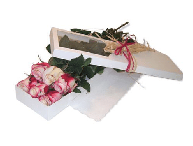 Caja rústica de 6 rosas