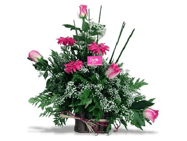 Arreglo floral rústico rosas y gerberas | Feel Flowers | Feel Flowers