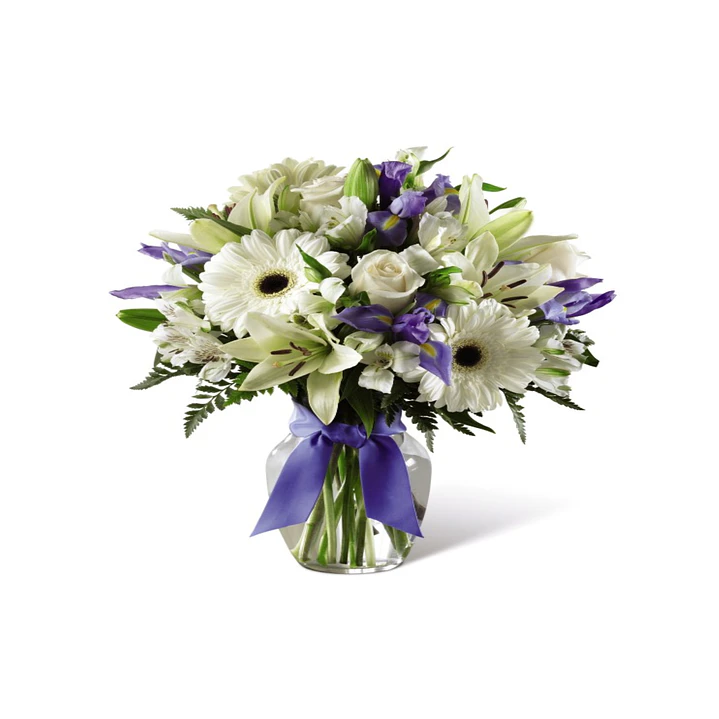 Florero mixto blanco y morado 1
