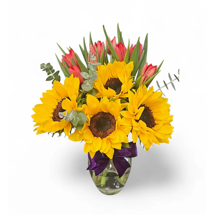 Florero de Tulipanes y Girasoles | Regala Colores y Alegrías 1