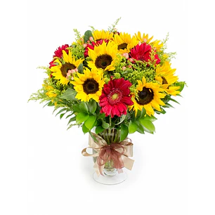 Florero de girasoles y gerberas | Expresa Energía Positiva