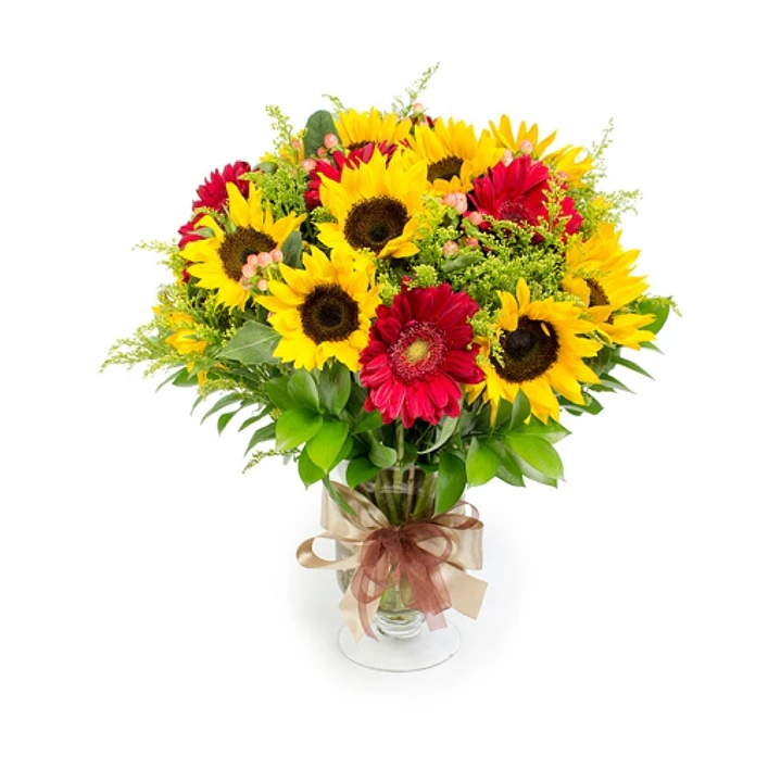 Florero de girasoles y gerberas | Expresa Energía Positiva 1