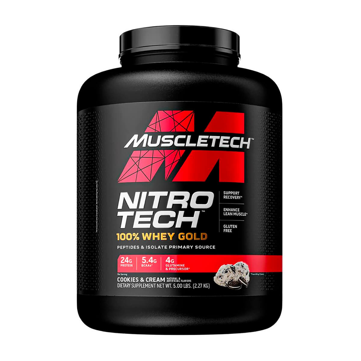 Nitro Tech 100% Whey Gold  5 lbs - Cookies and cream
