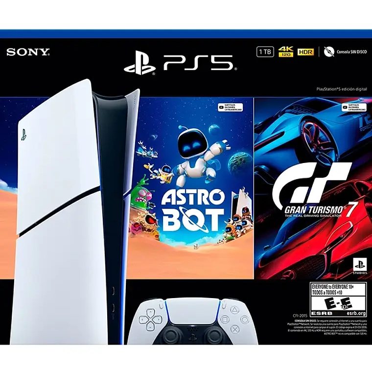 CONSOLA PLAYSTATION 5 EDICIÓN DIGITAL CON ASTRO BOT Y GRAN TURISMO 7 1