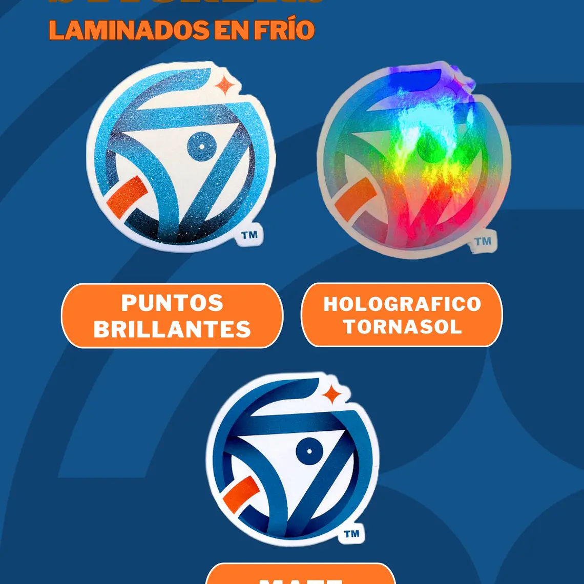 Stickers Laminados (mate, tornasol, puntos brillantes) 1