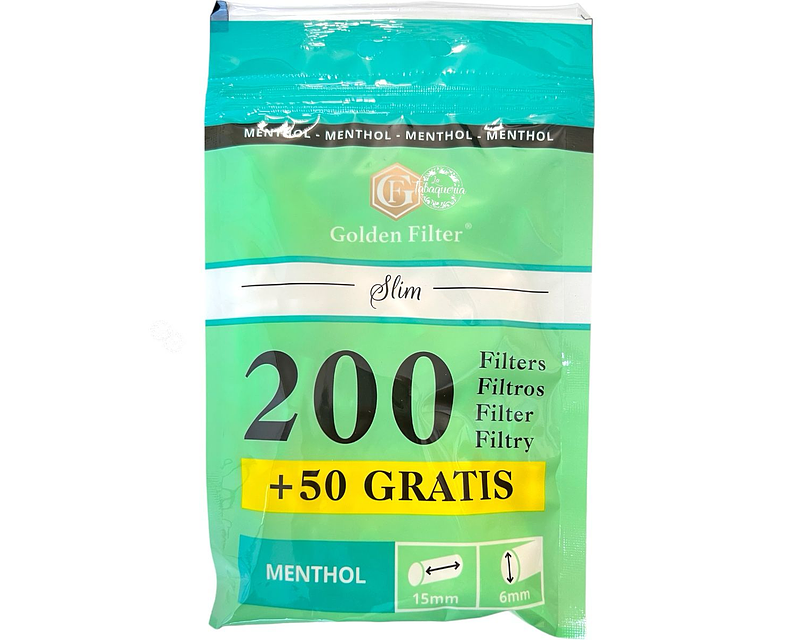 Filtros Golden Slim Menthol $850xMayor 