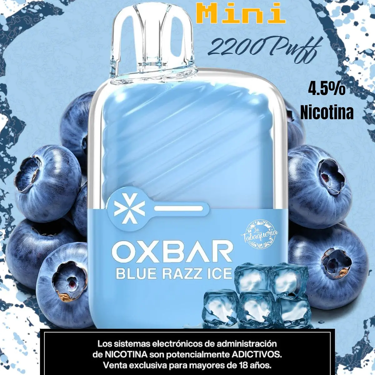 Vape Oxbar Mini 2200 Puffs Mora Azul Ice $7.490xMayor
